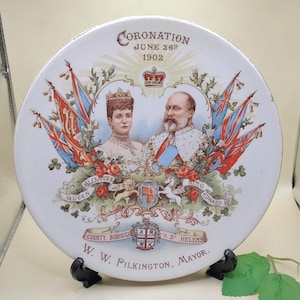 1902 King Edward VII Coronation Plate - Queen Alexandra Commemorative