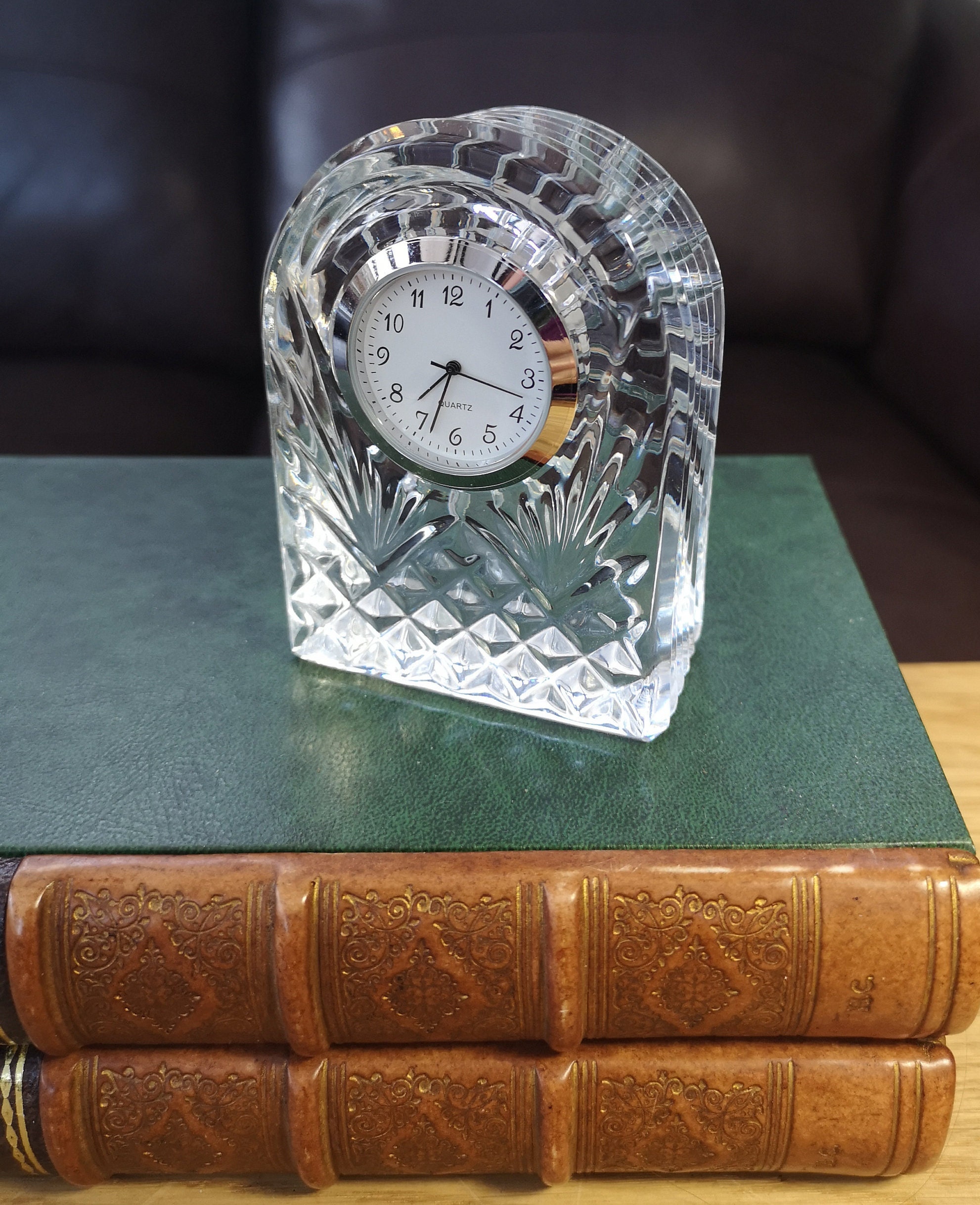 Waterford Crystal Silver Rimmed Dome Clock Lismore Pattern Etsy