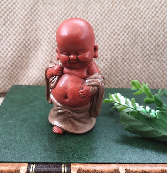 Laughing Buddha, Happy Little Buddha Ornament, Good Fortune, Yoga  Meditation 