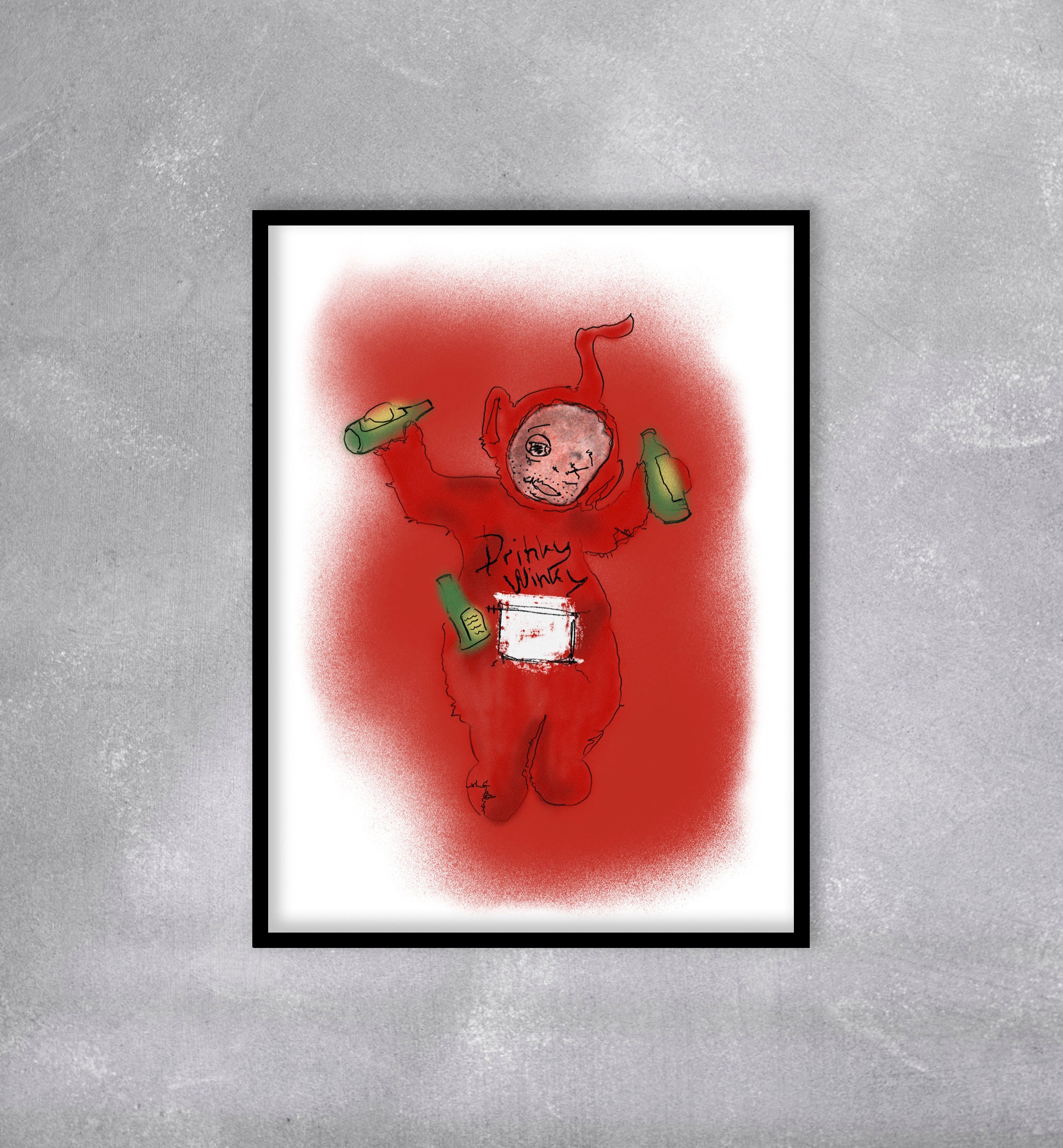 Digital Drinky Winky Teletubbies Inspired Poster Print Pop Etsy