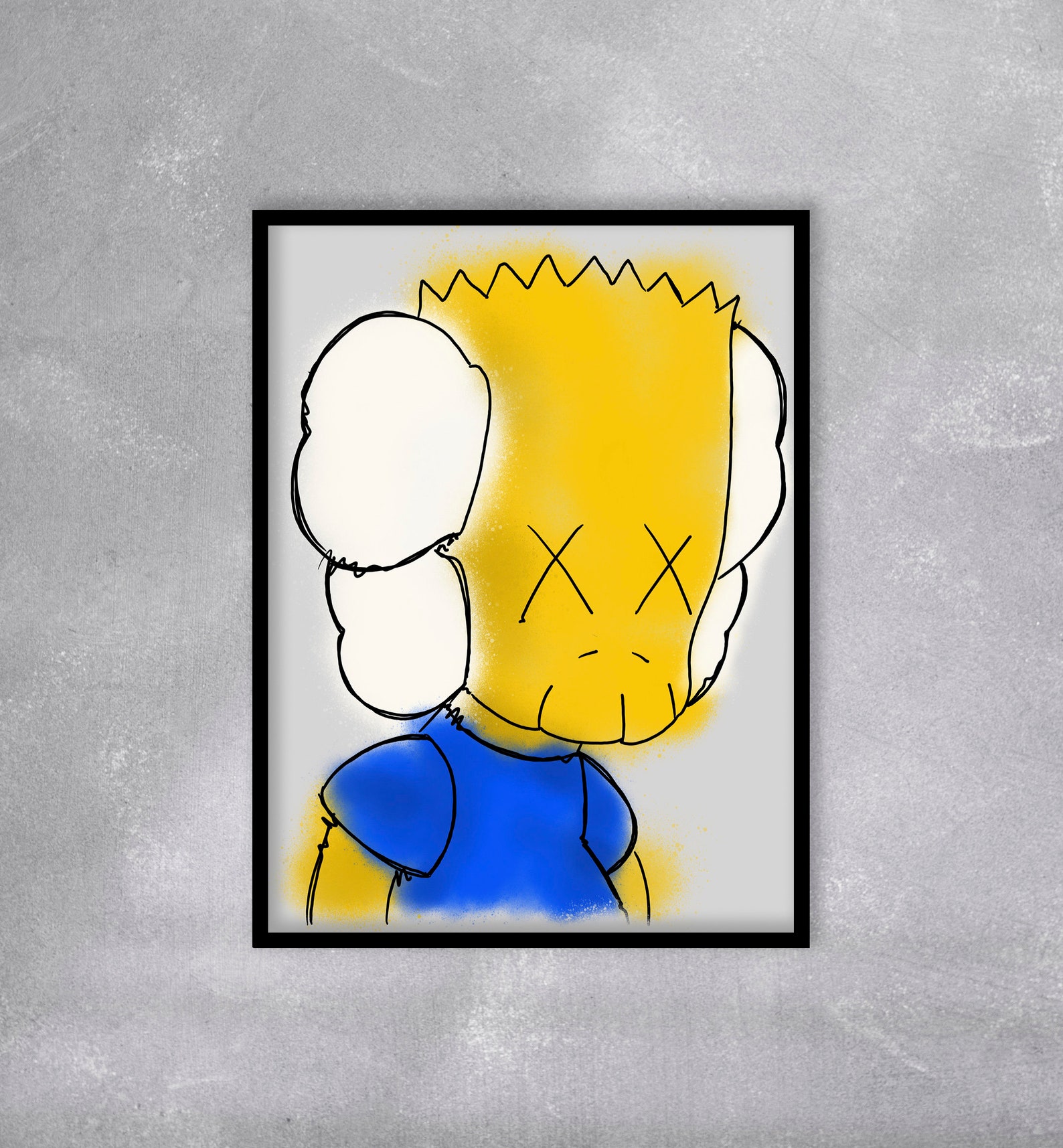 Kaws X Bart Simpson Poster Print Pop Culture Wall Art Etsy