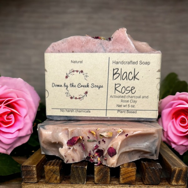Black Rose Handcrafted Soap, All Natural Lathering Soap Bar for Sensitive Skin, All Natural and Toxin-Free, Plant Based, Eco friendly Soaps