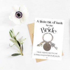 Bride Gift - Lucky Sixpence Keyring - Good Luck Bride - Bride To Be Gift - Wedding Day Keepsake - Gift From Bridesmaid - Bridal Shower Gift