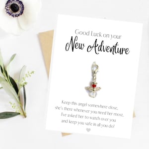 Travel Gift For Women Men, Guardian Angel Charm, New beginnings Gift Friend Daughter Mum