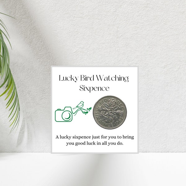 Bird Watching Gift - Lucky Sixpence Coin - Gift For Bird Watcher - Gift For Mum Dad Friend  - Secret Santa Gift Co Worker - Stocking Filler
