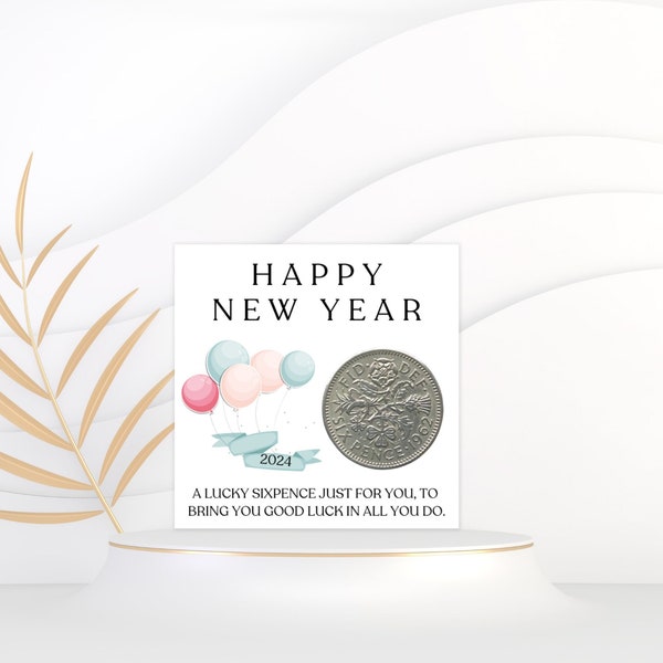 New Years Gift 2024 - New Years Eve Party Favours - Lucky Sixpence Coin - Party Favors 2024 - Good Luck Token - Party Bag Filler