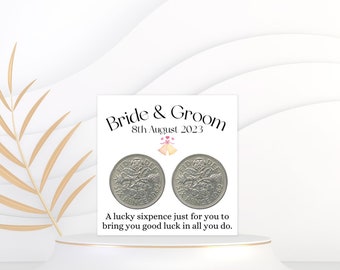 Sixpence Coin Wedding Card - Gift for Bride, Bridal Shower Sixpence Coin Wedding Card - Gift for Bride, Bridal Shower
