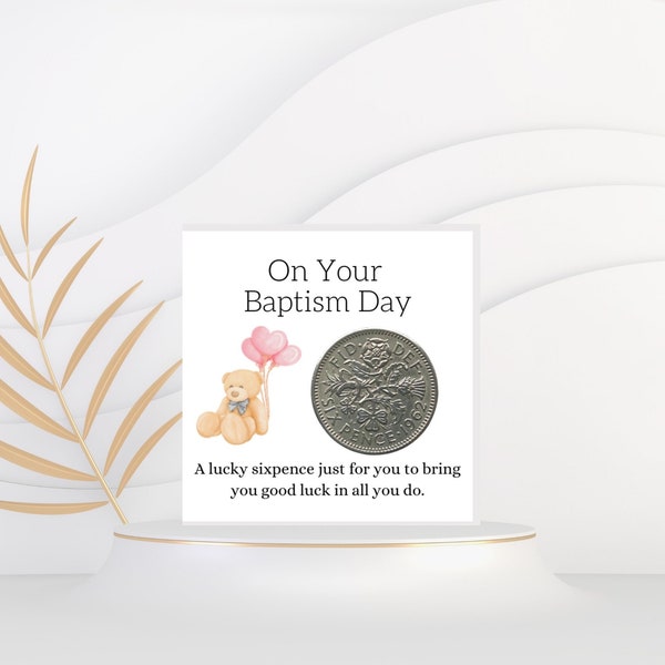Baptism Gift For Girls - Lucky Sixpence Coin - Baptism Keepsake - Baptism Day - Blessing Gifts - Gift For Niece Baptism
