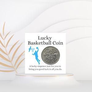 Basketbalcadeau voor mannen, vrouwen - Lucky Sixpence Coin - basketbalteam - basketbalspeler kerstverjaardagscadeau - cadeau geheime kerstman