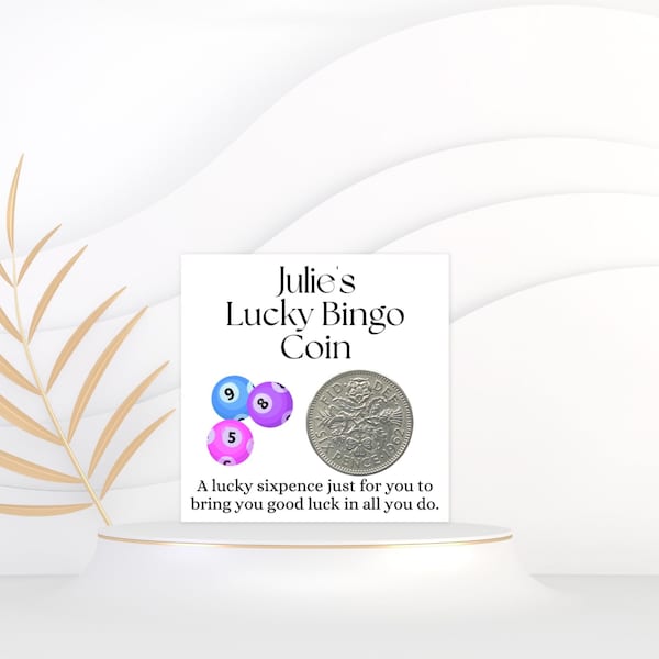 Bingo Player Gifts - Lucky Sixpence Coin - Bingo Gifts - Personalised Novelty Gift For Gran Nan Mum Friend - Bingo Lucky Charm