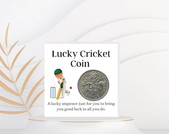 Cricket Geschenk für Männer Frauen - Lucky Sixpence Münze - Cricket Team - Cricket Spieler Weihnachten Geburtstagsgeschenk - Wichtelmann