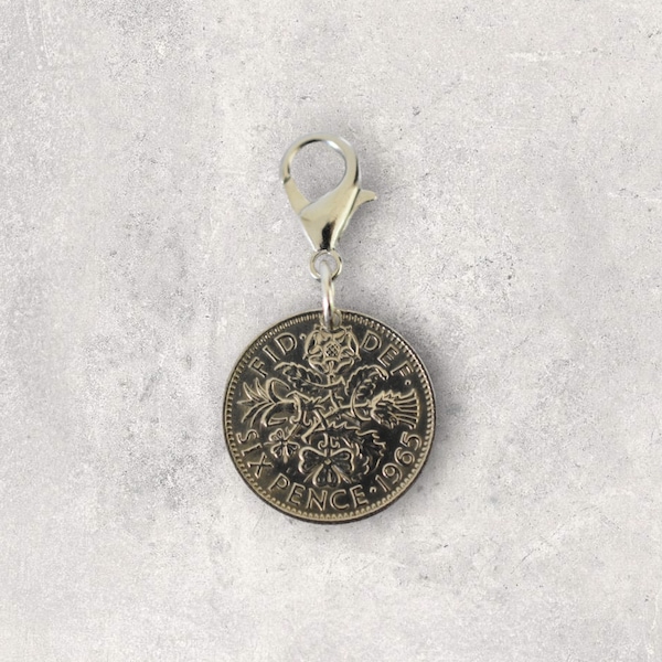 Bouquet Sixpence Charm - Lucky Wedding Charm for the Bride - Wedding Gift For Her - Bride To Be - Bridal Shower