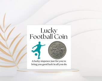 Football Gift Men Boys Girls - Lucky Sixpence Coin - Football Team - Football Player Christmas Birthday Present - Secret Santa - Stocking