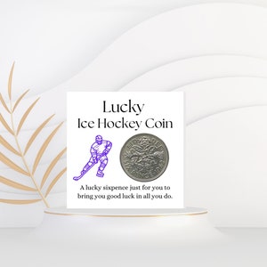 IJshockeycadeau voor mannen, vrouwen - Lucky Sixpence Coin - IJshockeyteam - ijshockeyspeler kerstverjaardagscadeau Secret Santa-medewerker