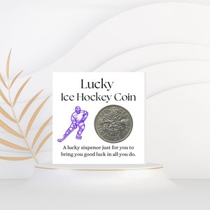 Ice Hockey Gift For Men Women Lucky Sixpence Coin Ice Hockey Team Ice Hockey Player Christmas Birthday Present Secret Santa Co Worker image 1