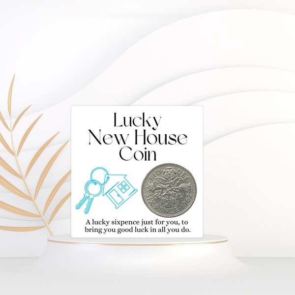House Warming Gift New Home - Lucky Sixpence Coin - Moving In Present Couple - Good Luck New Home Keepsake - New House Gift Idea