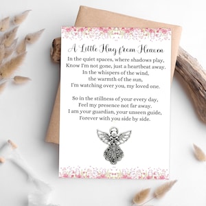Pocket Angel Keepsake - Regalo di protezione angelica per la perdita di una persona cara - Pensando a te - Regalo di lutto per un amico - Abbraccio dal cielo