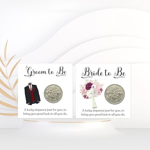 Bride And Groom Gifts - Lucky Sixpence Coin - Husband To Be - Wife To Be - Wedding Day Keepsake For Couple - Present For Husband And Wife