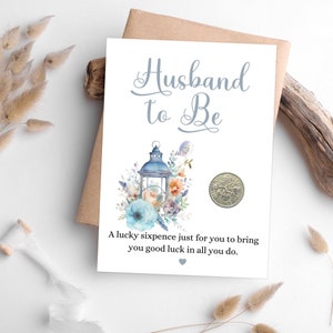 Husband To Be Wedding Gift - Lucky Sixpence Coin - Hubby To Be Present - Gift For Groom On Wedding Day - Groom Keepsake From Bride