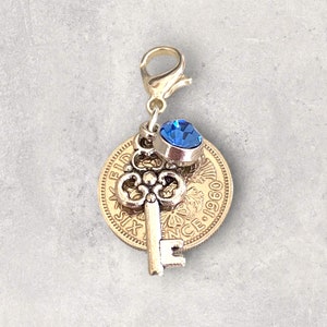 Bridal Bouquet Charm For Wedding - Lucky Sixpence Charm - Gift For Bride To Be From Maid Of Honour - Wedding Day Bride Keepsake