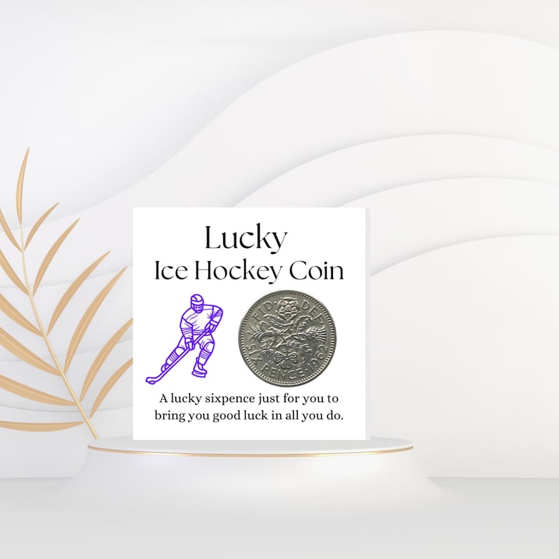 Ice Hockey Gift For Men Women Lucky Sixpence Coin Ice Hockey Team Ice Hockey Player Christmas Birthday Present Secret Santa Co Worker image 3