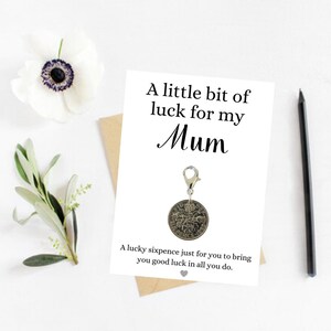 Prezent dla mamy - Lucky Sixpence Charm - Prezent urodzinowy dla mamy - Prezent emerytalny dla mamy - Dziękuję mamo - Prezent na szczęście dla niej - Prezent dla nowej mamy