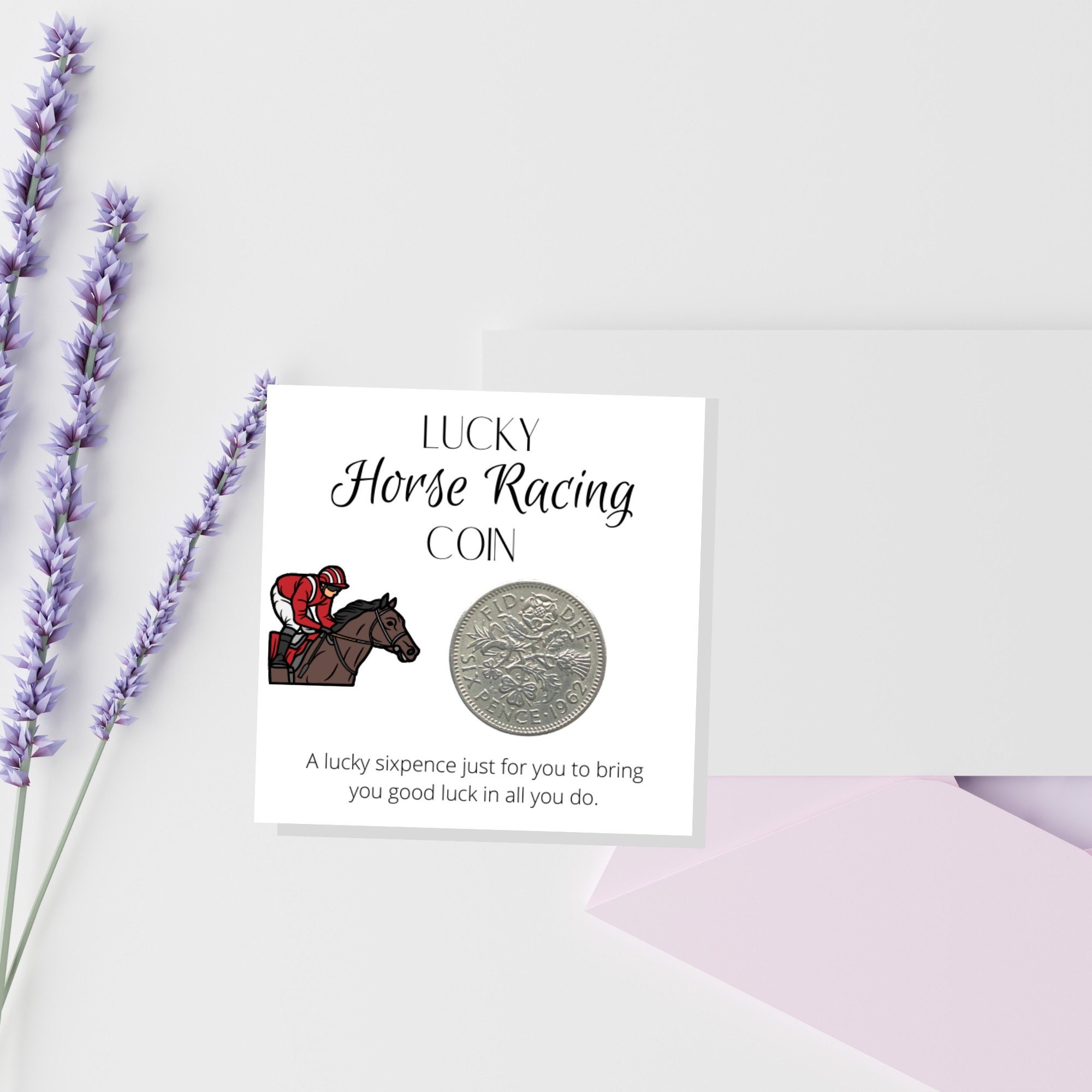 Lucky Horse Racing Coin Gift - Lucky Sixpence Coin - Lucky Token For Him - Novelty Gift For Husband Brother Friend - Lucky Charm