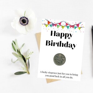 Geburtstagsgeschenk für Freund - Lucky Sixpence Geschenk - Mama Papa Bruder Freund Oma - Kleines Geschenk für Schwester