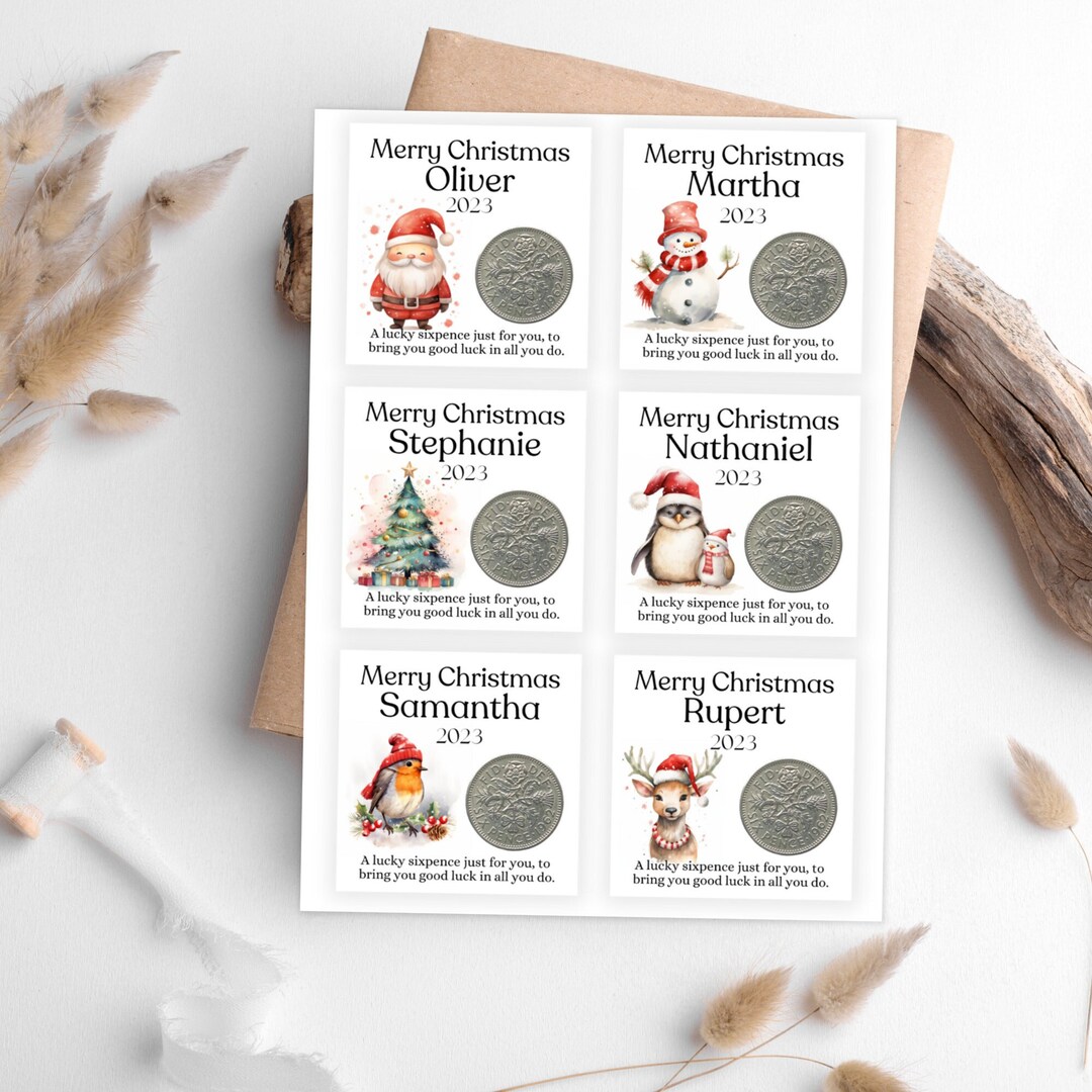 Christmas Party Favours for Adults Kids Lucky Sixpence Coin