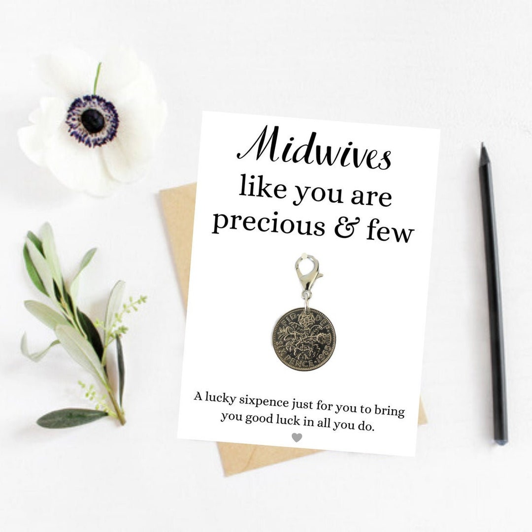 Midwife Thank You Gift Lucky Sixpence Charm Appreciation Gifts for