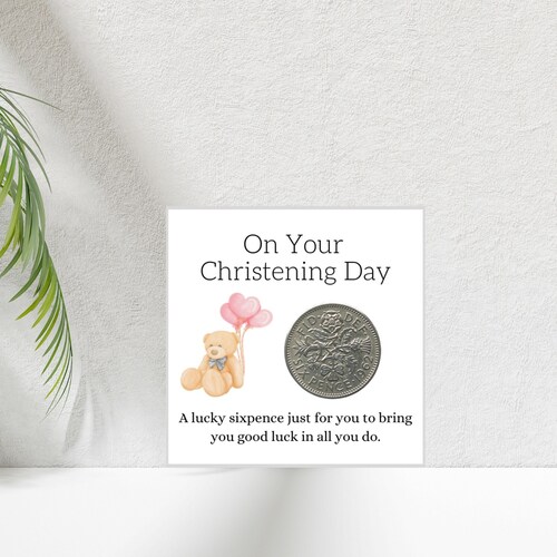 Christening Gift for Girls Lucky Sixpence Coin Christening Etsy UK