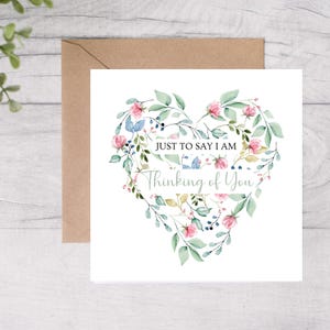Je pense à vous cartes de sympathie - désolé pour votre perte carte - carte de deuil maman amie soeur - juste parce que carte de voeux vierge