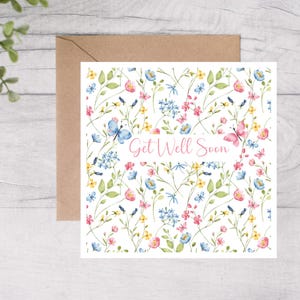 Cartão de melhoras - Cartão pensando em você - Cartão de recuperação rápida para amiga, mãe, irmã, tia, avó - Cartão de felicitações em branco com votos de melhoras