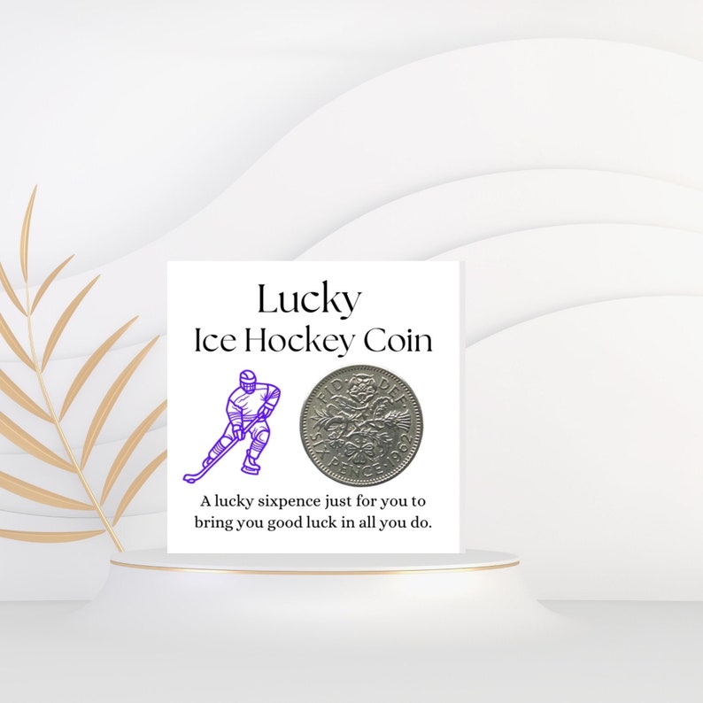 Ice Hockey Gift For Men Women Lucky Sixpence Coin Ice Hockey Team Ice Hockey Player Christmas Birthday Present Secret Santa Co Worker image 1
