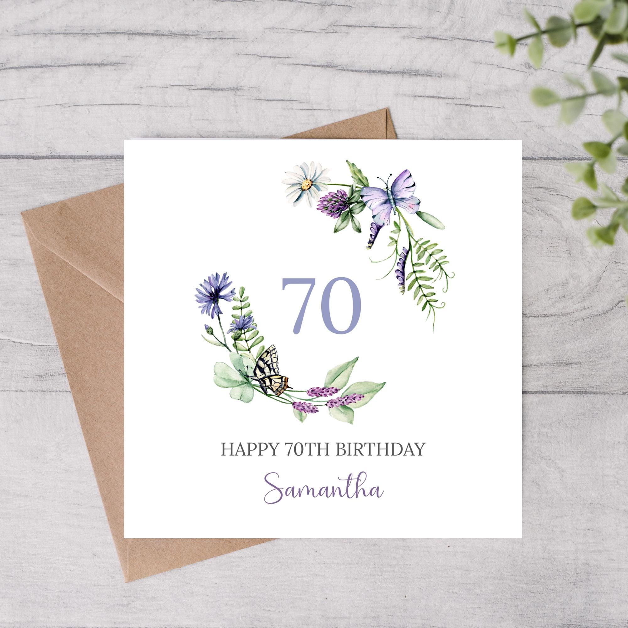 70th Birthday Card Mum Grandma Sister Auntie Wife Friend, Personalised ...