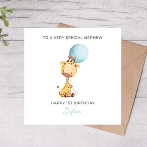Biglietto di auguri per il primo compleanno del nipote - Biglietto di auguri personalizzato per il primo compleanno del bambino da parte di zia zio