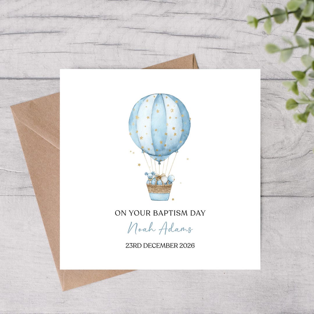 Personalized Baptism Card for Boy: Keepsake Baptism Gift - Etsy
