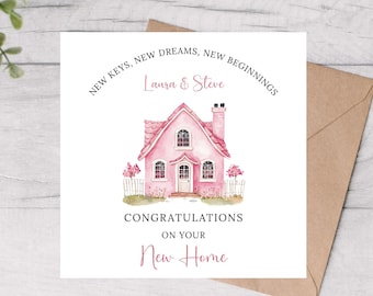 Biglietto di auguri personalizzato per la tua nuova casa, congratulazioni per la tua nuova casa, felice giorno del trasloco, biglietto di auguri per la tua nuova casa per gli amici