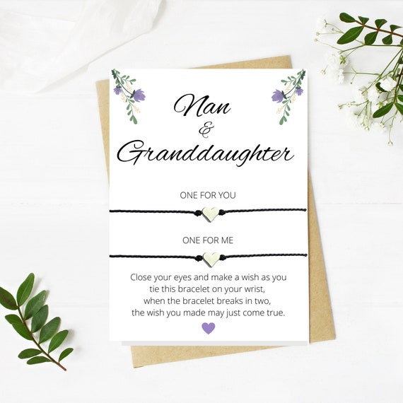 Nan Granddaughter Bracelet Wish Bracelet Matching Bracelets Birthday Gift For Grandmother Gift For Nan From Granddaughter