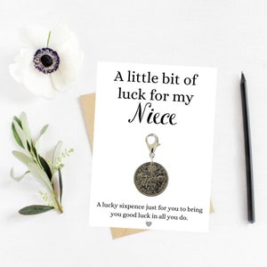 Nichten Geschenk von Tante - Viel Glück für eine besondere Nichte - Lucky Sixpence Charms for Her