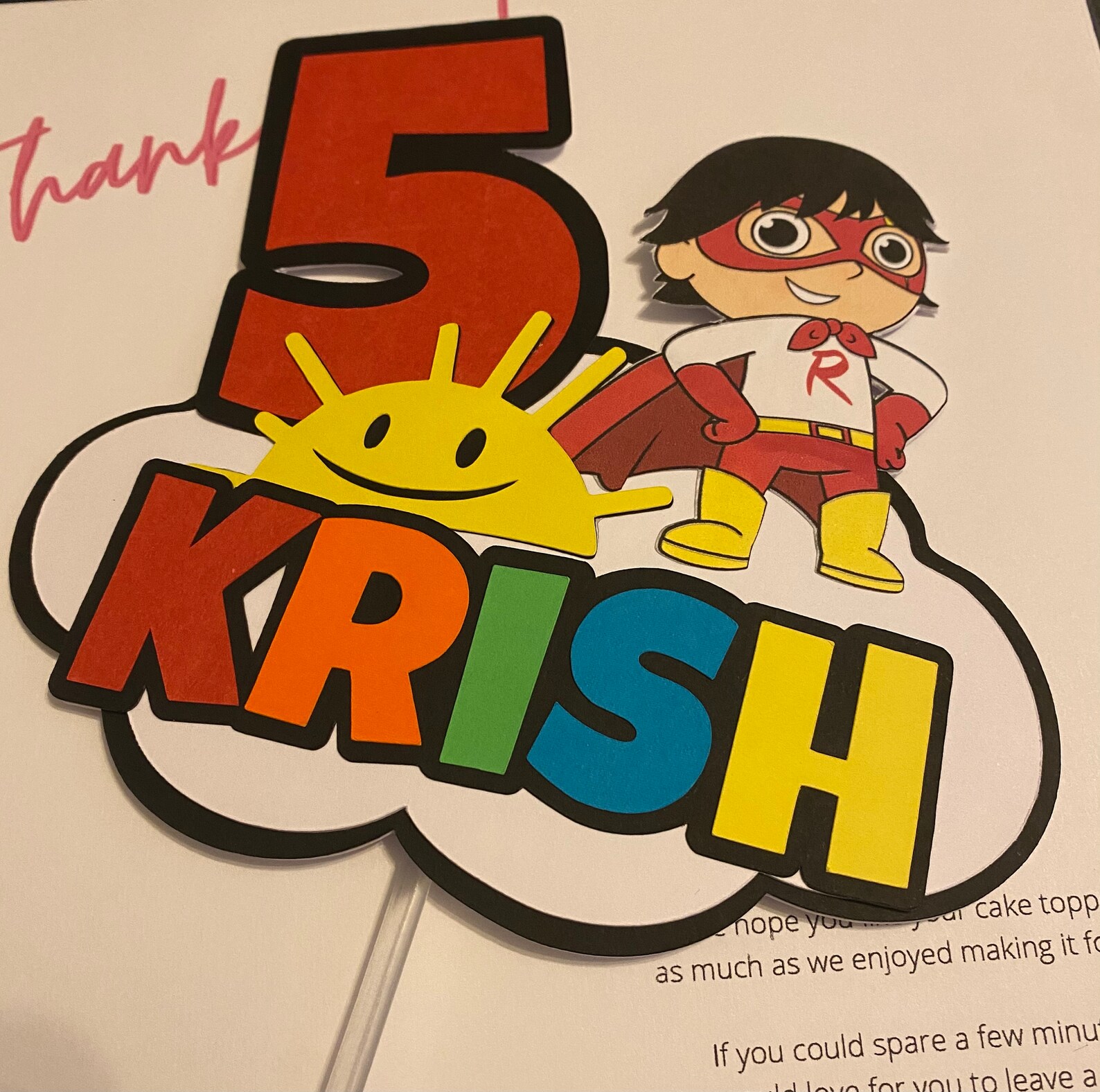 Ryans World Personalised Cake Topper / Birthday decoration / | Etsy