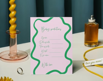 Gra na Baby Shower, Baby Shower, Baby Showers, Przepowiednie na Baby Shower, Gry na imprezę dla dzieci do druku, Do pobrania, Natychmiastowe pobieranie cyfrowe