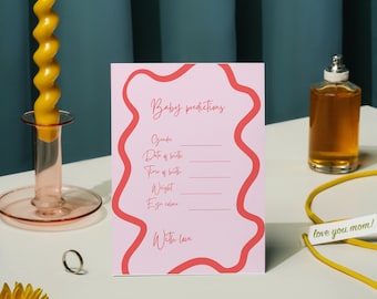 Gra na Baby Shower, Baby Shower, Baby Showers, Przepowiednie na Baby Shower, Gry na imprezę dla dzieci do druku, Do pobrania, Natychmiastowe pobieranie cyfrowe