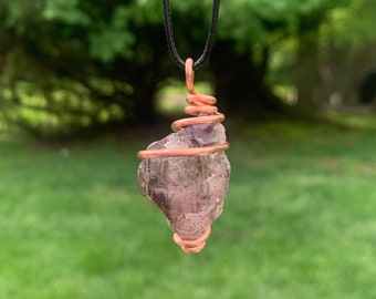 Handmade Natural Super 7 Seven Stone Crystal pure copper Wire wrapped necklace Reiki charged Pendant gemstone healing Gemmy