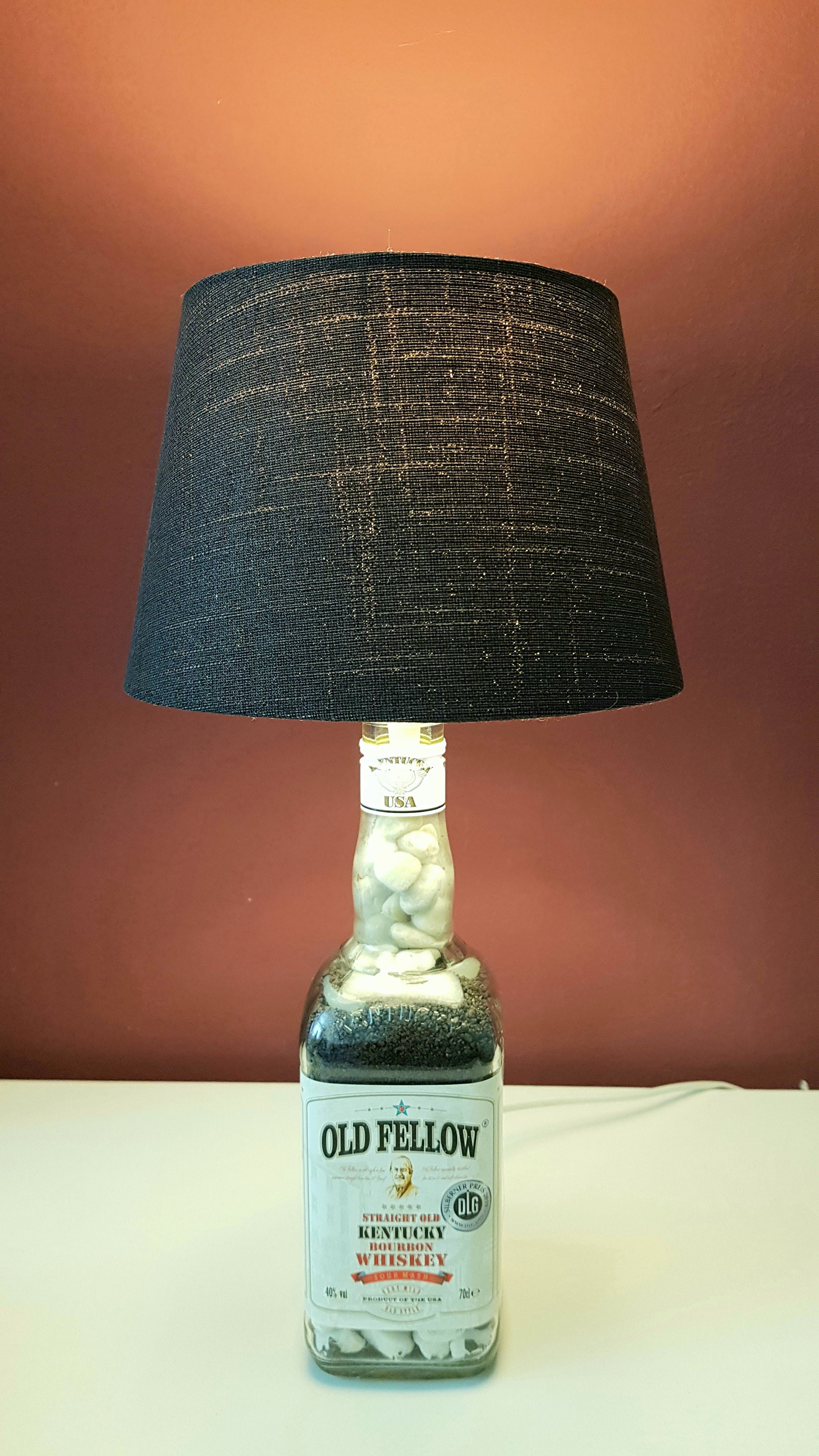 Table lamp made of whiskey bottle Etsy