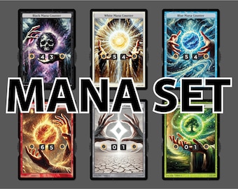 Mana Counter Set with Number Display – Magic the Gathering