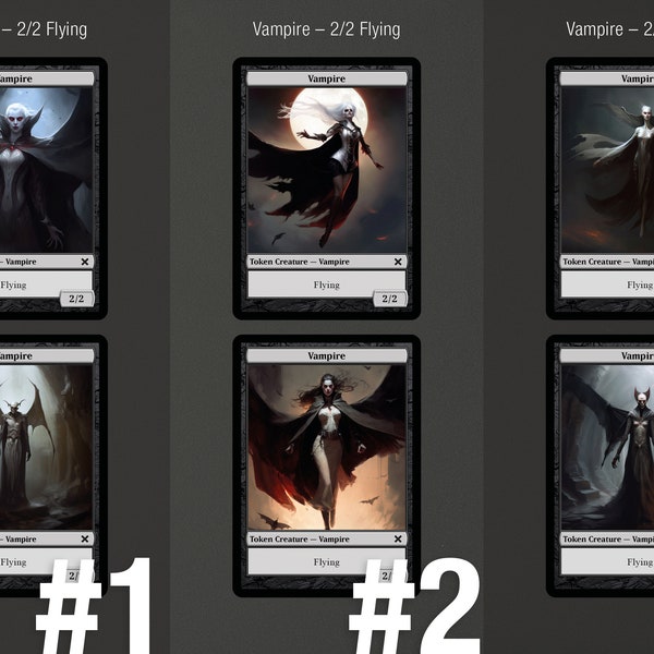 2/2 Flying Black Vampire Token Cards
