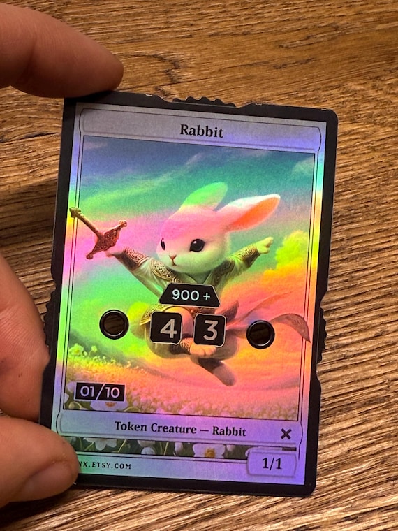 Serialized (X/10) Foil Rabbit Token With Number Display (0-999
