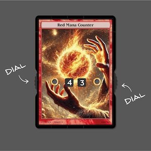 Compteur de mana rouge avec affichage des chiffres – Magic the Gathering