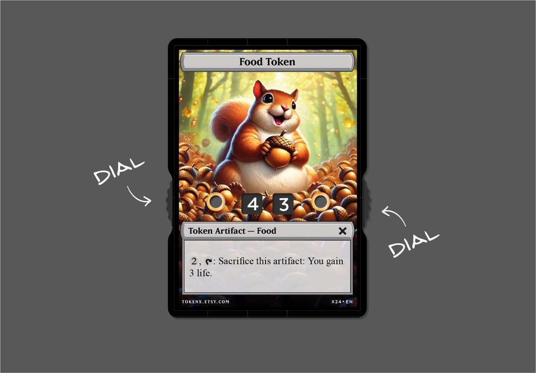 Helper Food Token Squirrel Food Token With Number Display - Etsy